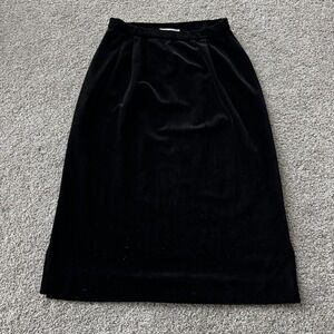 Vintage ACT III Skirt Womens Small Black Velvet Long Pencil Side Slit Formal